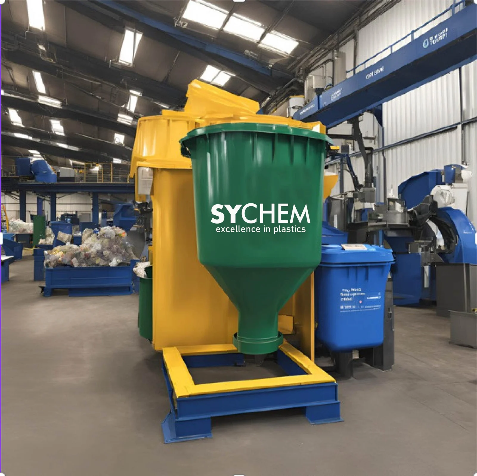 Sychem branded recycling equipment and polymer processing floor